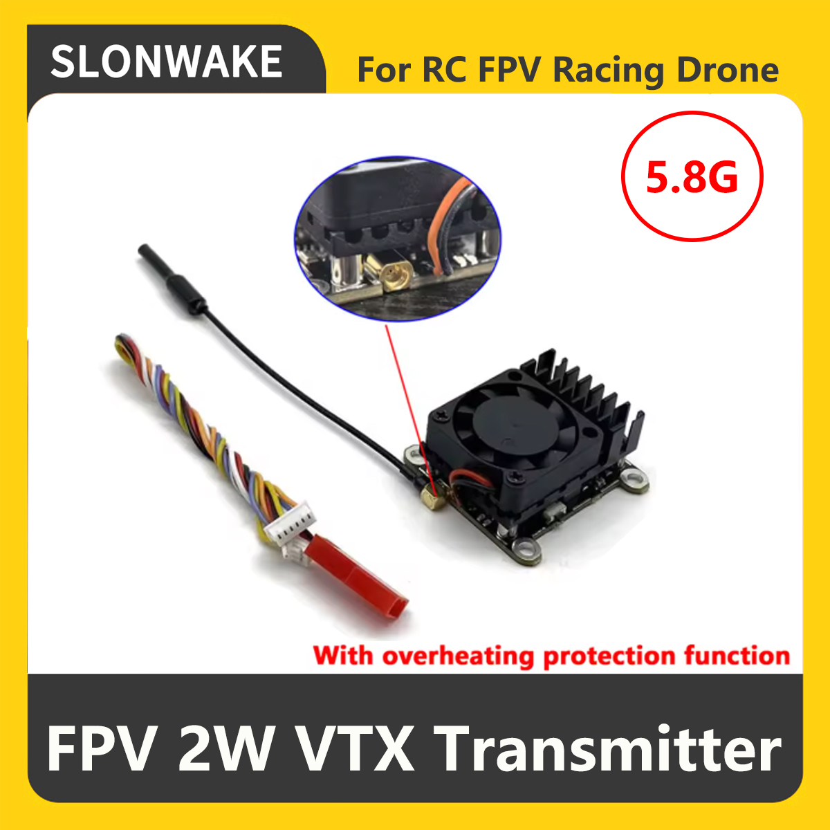 SLONWAKE 5.8G 2000mW FPV VTX T - Drone Rc Transmitter And Receiver ulasan dan harga